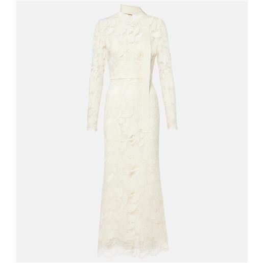 Elie Saab abito midi in tulle con ricamo