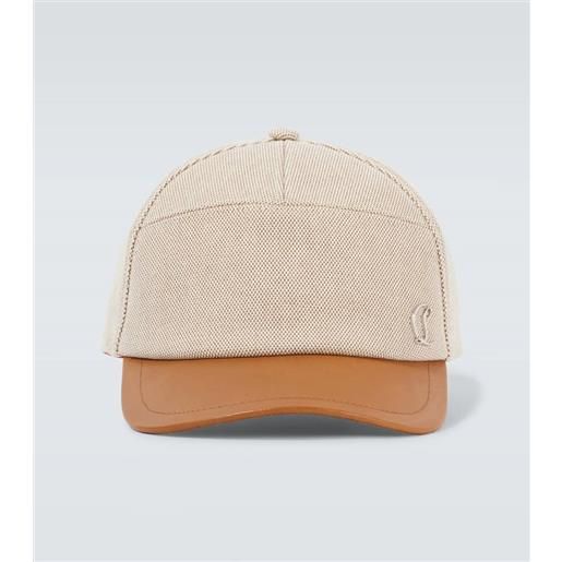 Christian Louboutin cappello da baseball in cotone con pelle