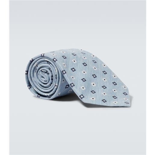 Dunhill cravatta in seta e cotone con stampa