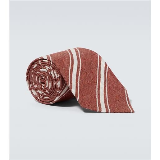 Dunhill cravatta in jacquard di seta a righe