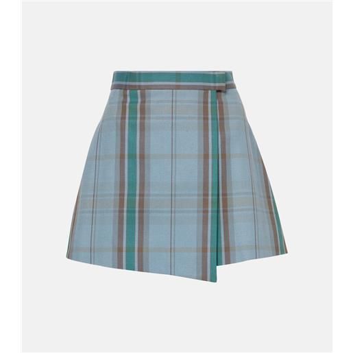 Vivienne Westwood minigonna cut off in tartan di cotone e lino