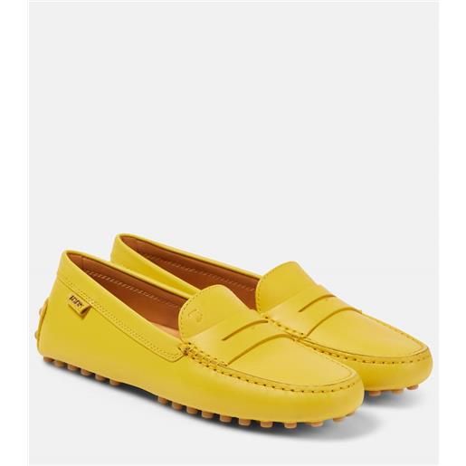Tod's mocassini gommino in pelle metallizzata