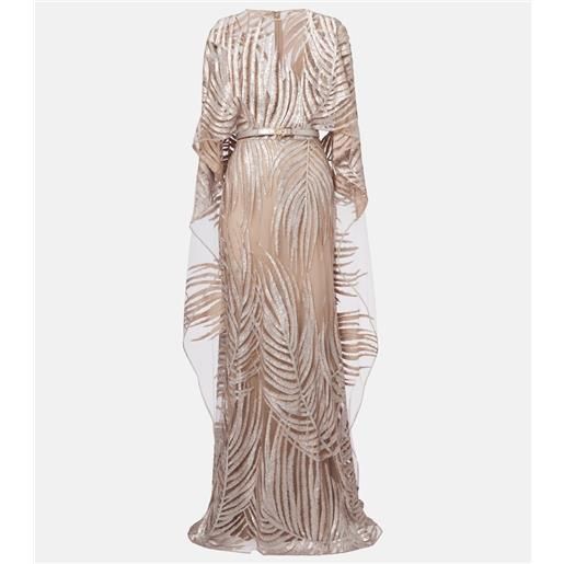 Elie Saab abito lungo in tulle con ricamo