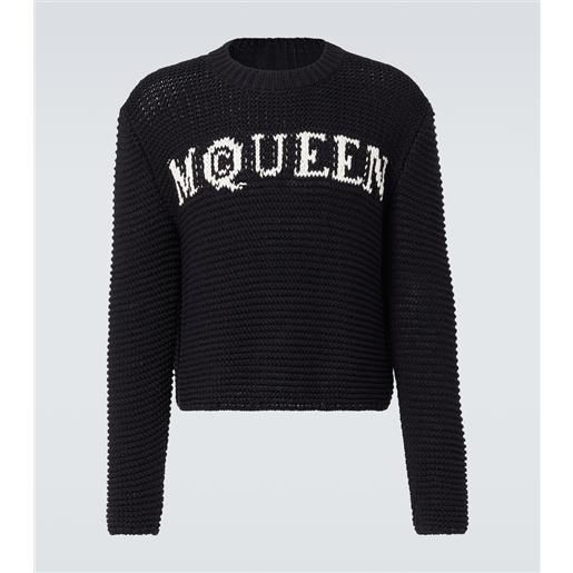 McQueen pullover in jacquard di cotone