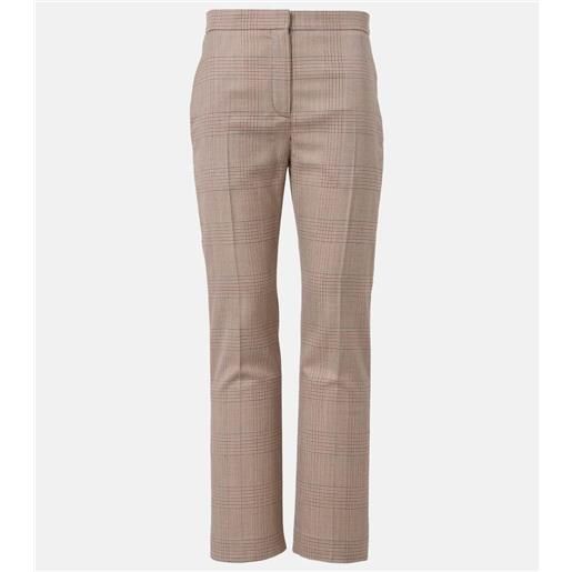 McQueen pantaloni flared in lana a quadri