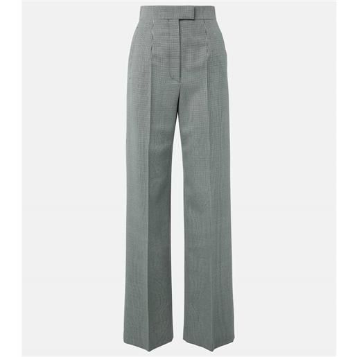 McQueen pantaloni a gamba larga in lana e mohair