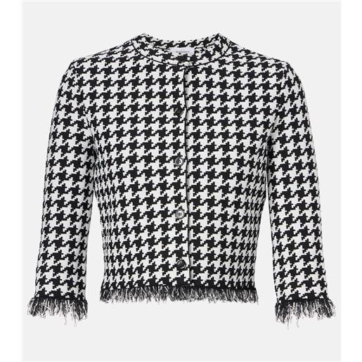 McQueen cardigan pied-de-poule con frange