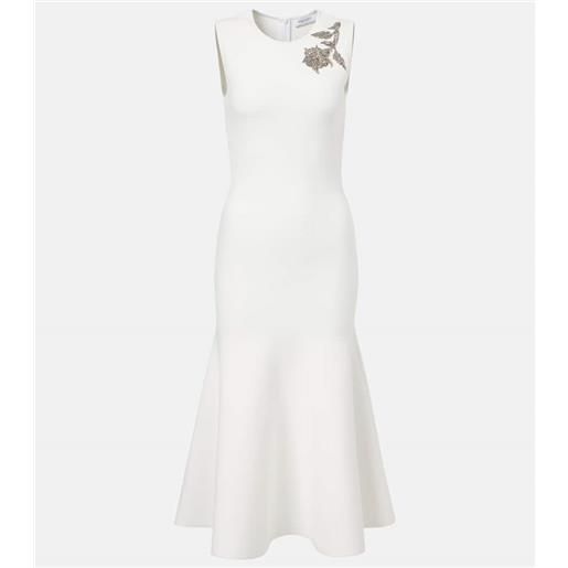 McQueen abito midi con cristalli