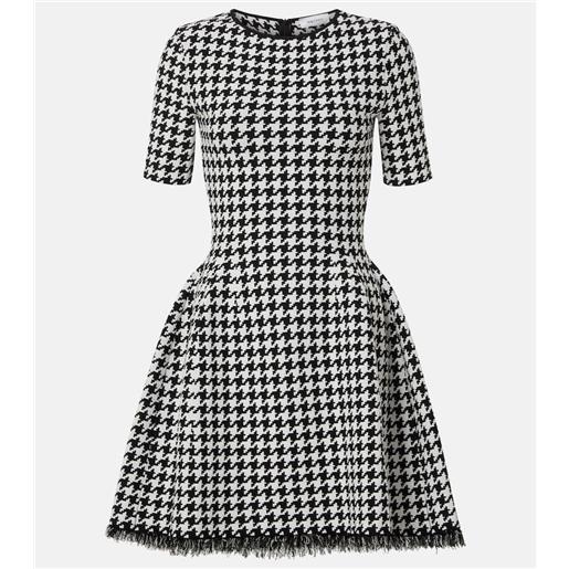 McQueen abito corto in jacquard pied-de-poule