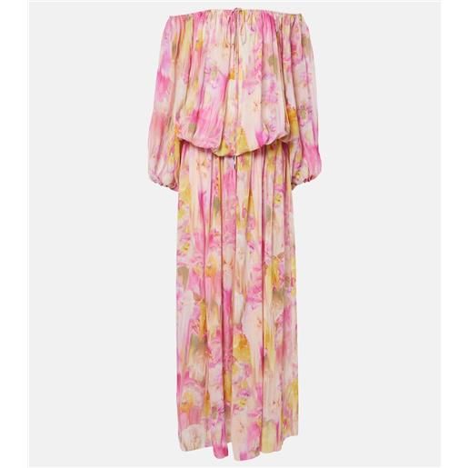 Blumarine abito lungo in georgette con stampa