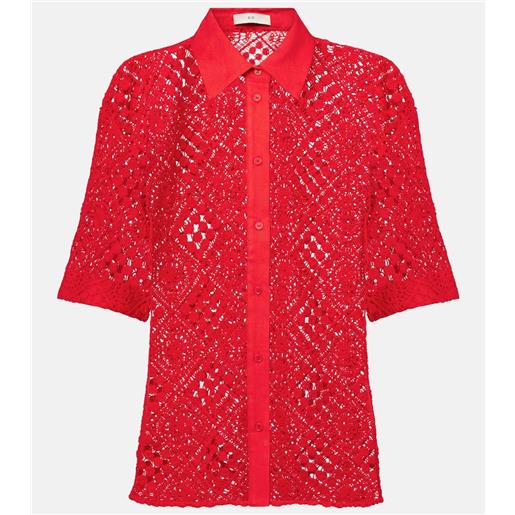 SIR camicia rayure in crochet di misto cotone