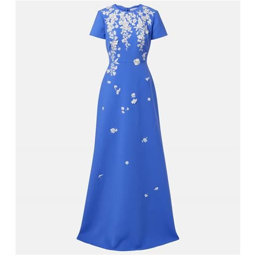 Carolina Herrera abito lungo in crãªpe con ricamo