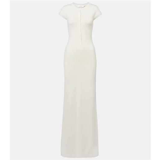 Aya Muse abito lungo caden in misto seta