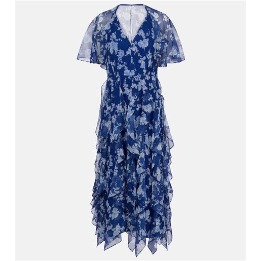 Carolina Herrera abito midi in chiffon con stampa