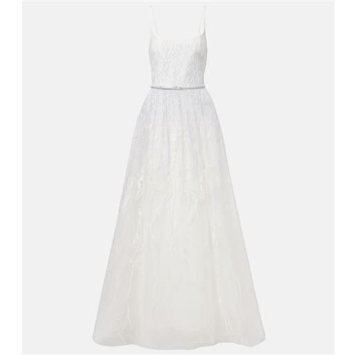 Elie Saab abito lungo in tulle con ricamo