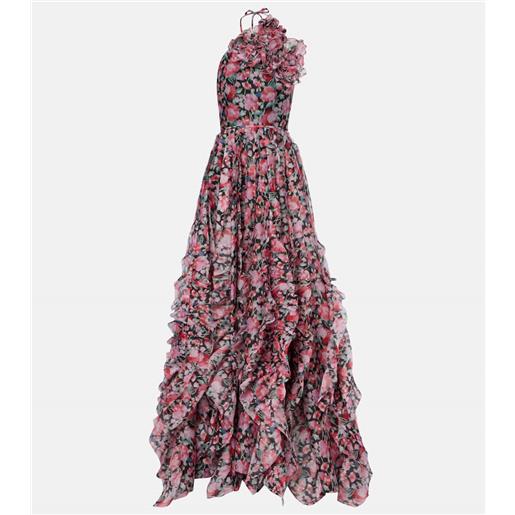 Carolina Herrera abito lungo con scollo allâamericana