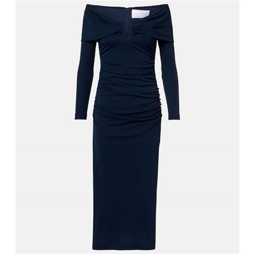 Carolina Herrera abito midi off-shoulder con ruches