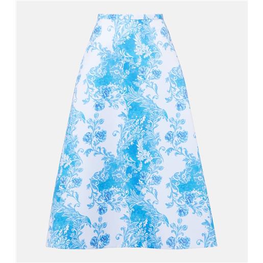 Emilia Wickstead gonna lunga hallie in taffetã con stampa floreale