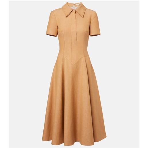 Emilia Wickstead abito jody in misto cotone e lino