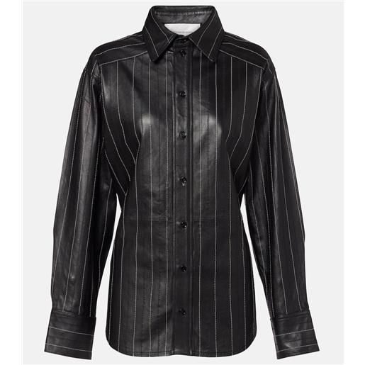 Victoria Beckham camicia in pelle con cintura