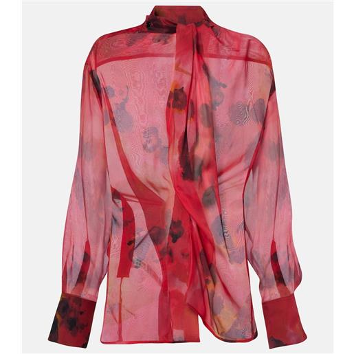Victoria Beckham blusa in seta con stampa