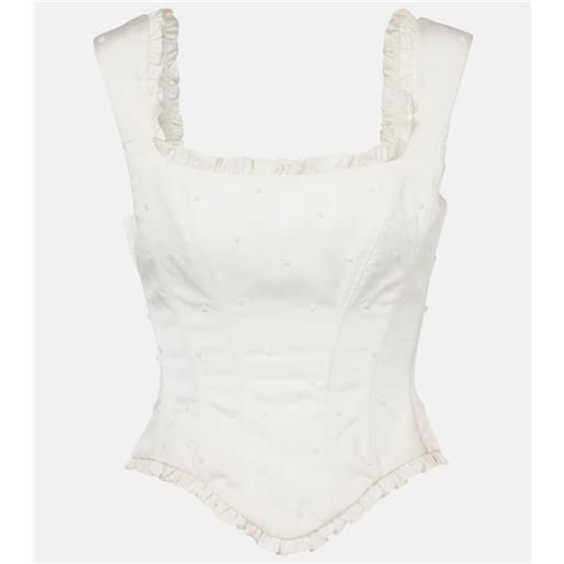 Clio Peppiatt corsetto camelia con decorazioni