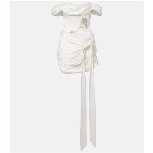 Clio Peppiatt abito corto paloma con perline