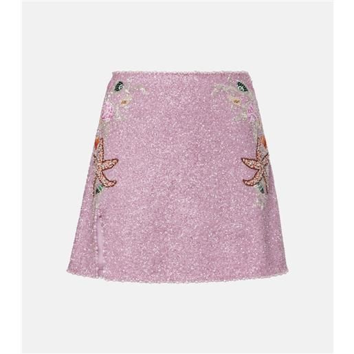 Clio Peppiatt minigonna marina con decorazioni