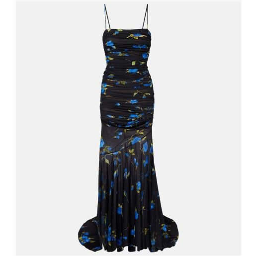 Blumarine abito lungo in jersey con stampa floreale