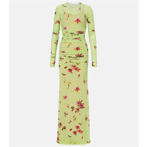 Blumarine abito lungo in jersey con stampa floreale