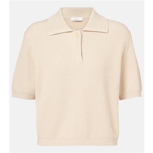 Vince polo in maglia di seta e cotone a coste