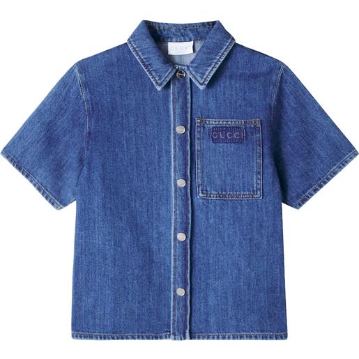 Gucci Kids camicia di jeans con logo