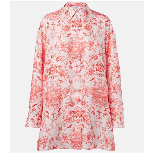 McQueen camicia in seta con stampa