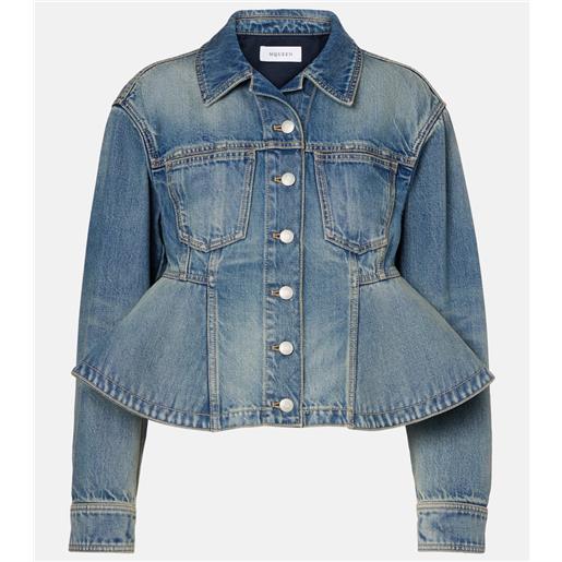 McQueen giacca di jeans con peplo