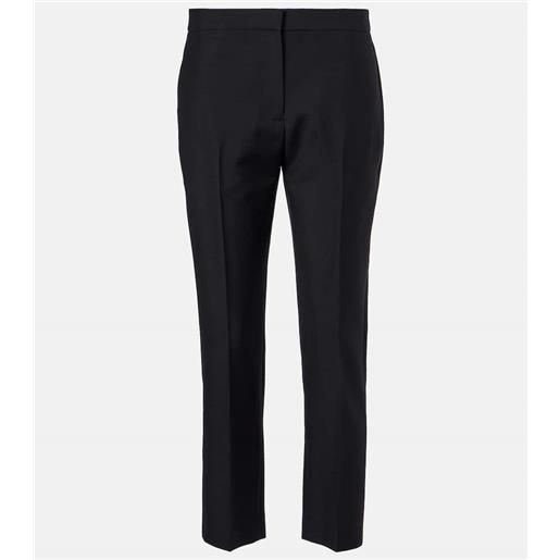 McQueen pantaloni cropped in lana e mohair