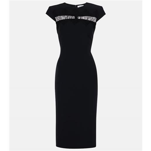 McQueen abito midi con pizzo