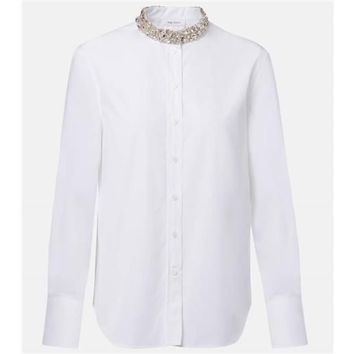 McQueen camicia in cotone con cristalli