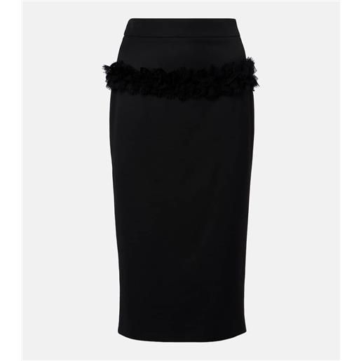 McQueen gonna a tubino in lana con bottoni e pizzo