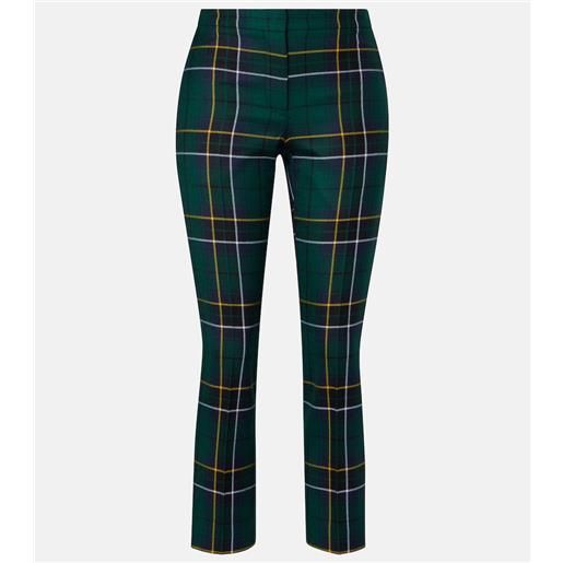 McQueen pantaloni regular in lana a quadri