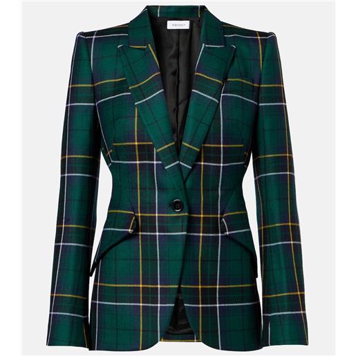 McQueen blazer in lana a quadri