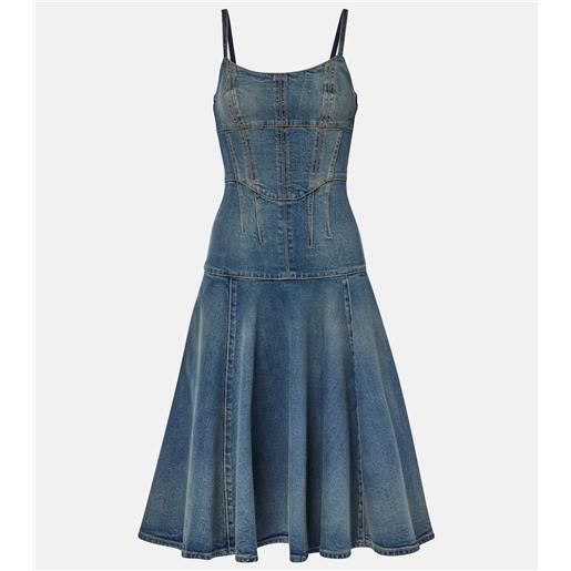 McQueen abito midi di jeans