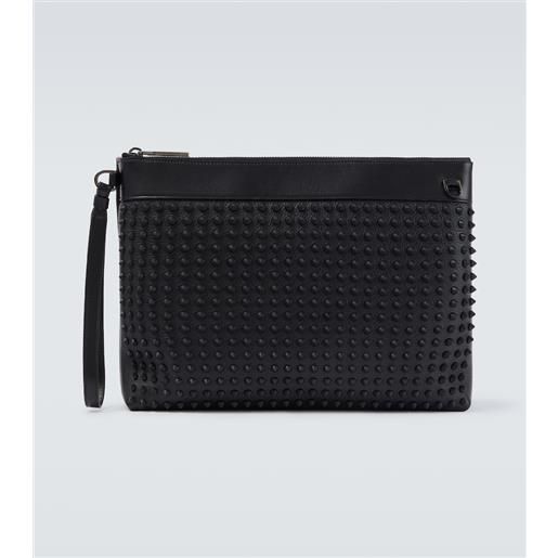 Christian Louboutin bustina in pelle decorata con borchie