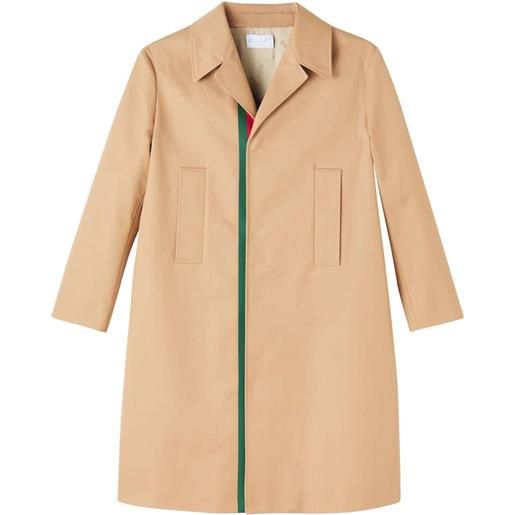 Gucci Kids cappotto web stripe in cotone