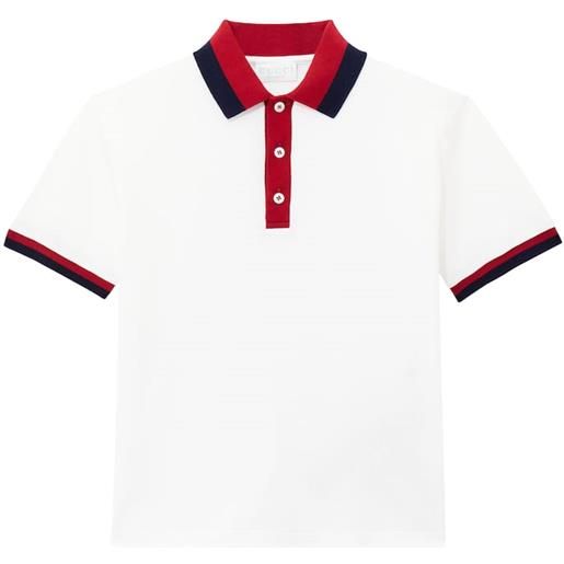 Gucci Kids polo web stripe in misto cotone
