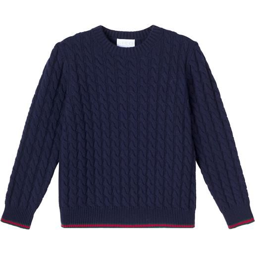 Gucci Kids pullover web stripe in lana a trecce