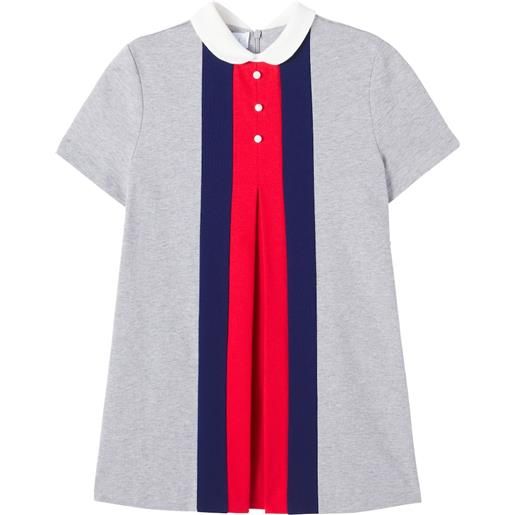 Gucci Kids abito in jersey di cotone web stripe