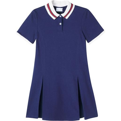 Gucci Kids abito polo web stripe in cotone