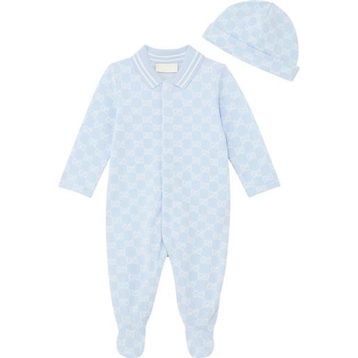 Gucci Kids baby - tutina e berretto in cotone gg
