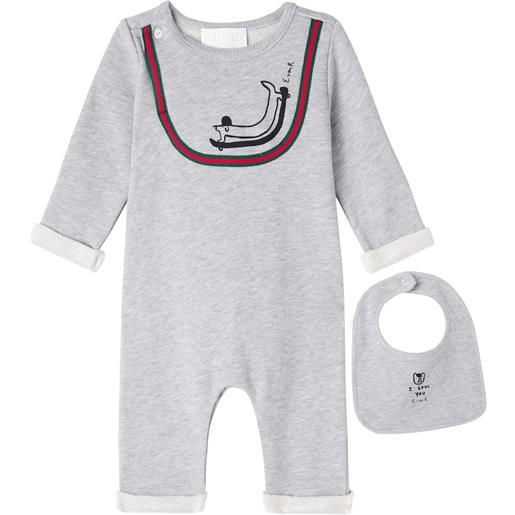 Gucci Kids x euan roberts - baby - tutina e bavaglino