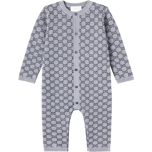 Gucci Kids baby - tutina in jacquard di lana gg